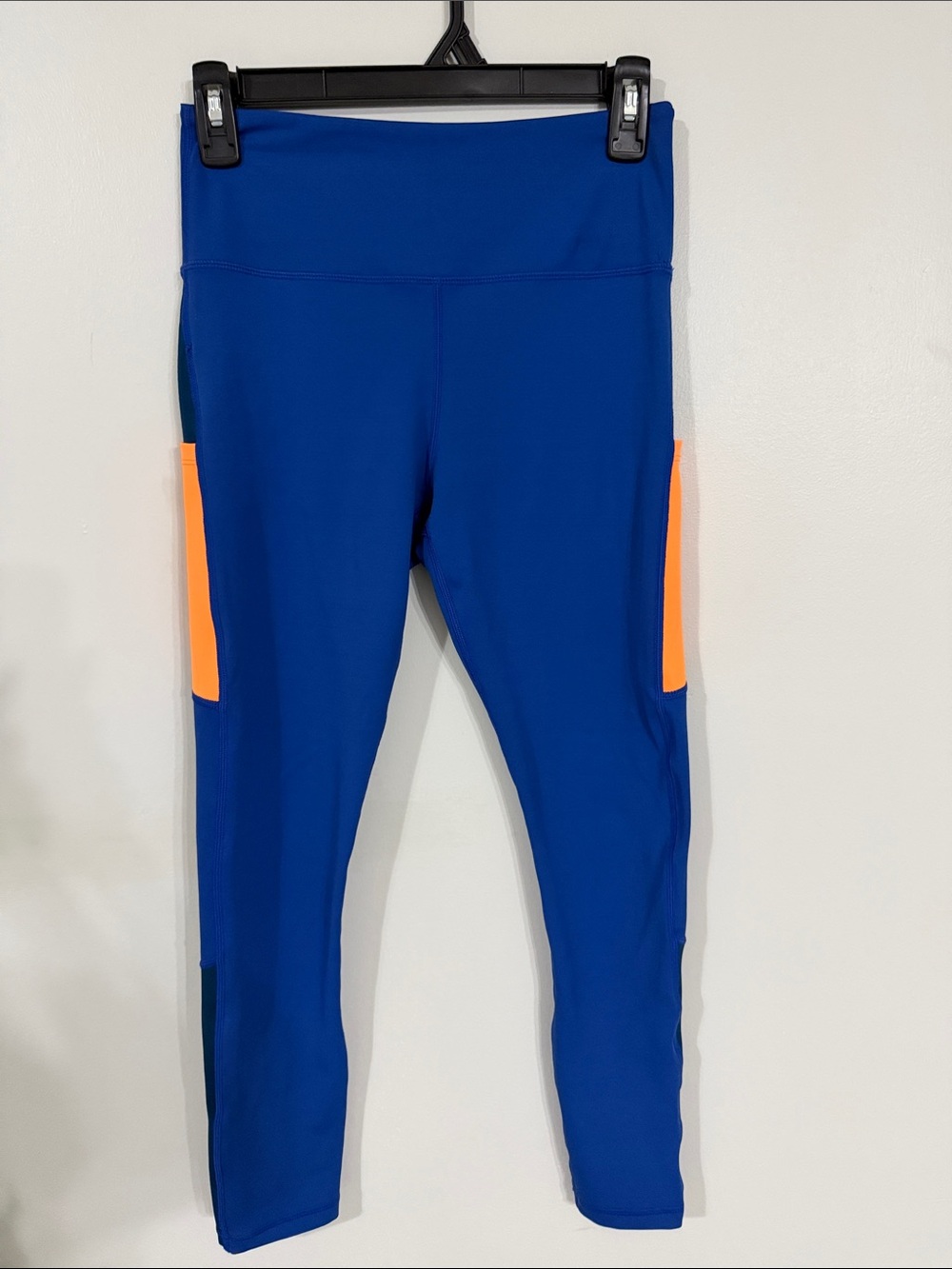 ZYIA Blue Leggings with Orange Side Panels